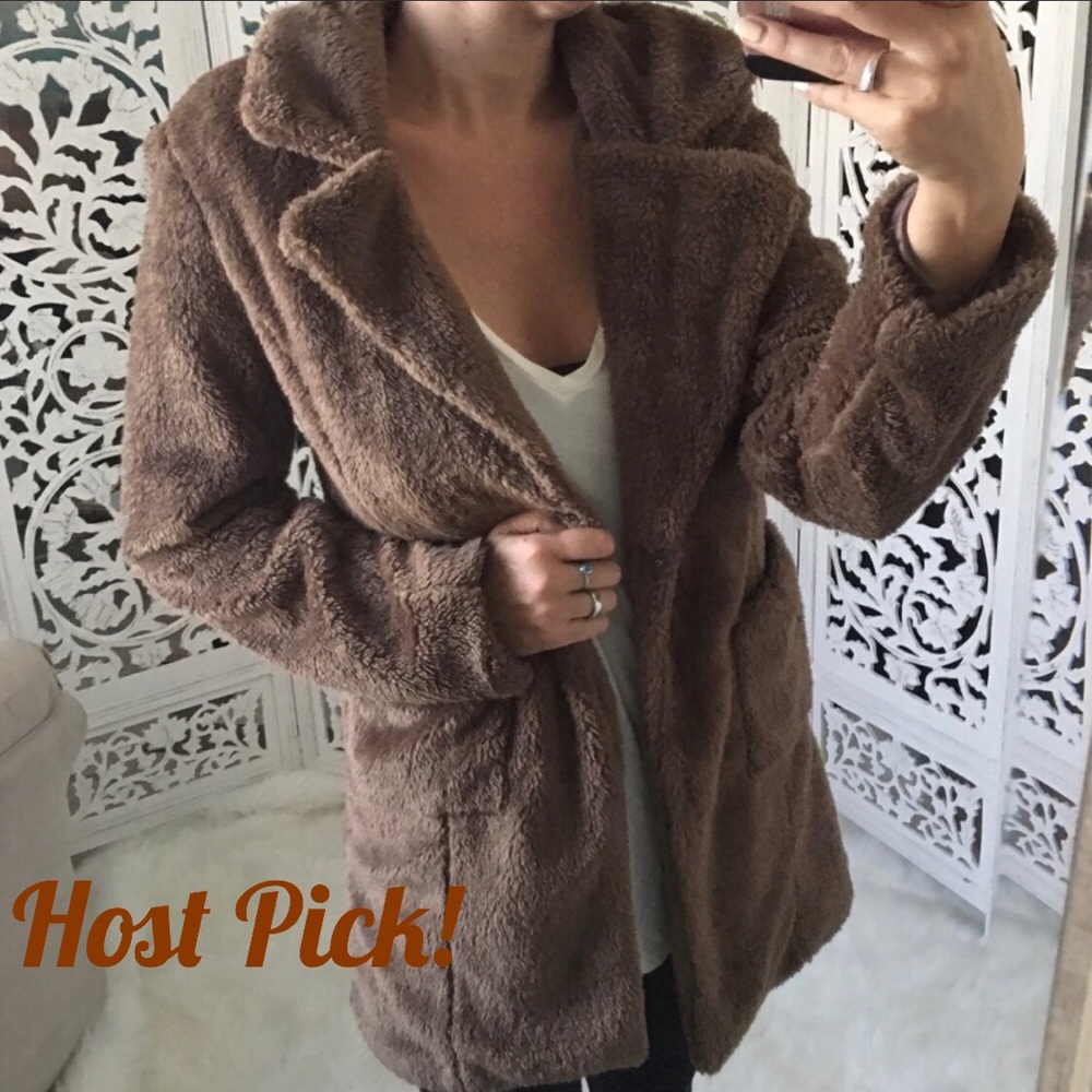 ‼️HP‼️ Soft plush faux fur trench coat